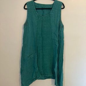 Teal UNO linen tunic (size 2, XL)